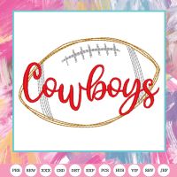 PD Cowboys Football Embroidery Design File Pocket Tee 
